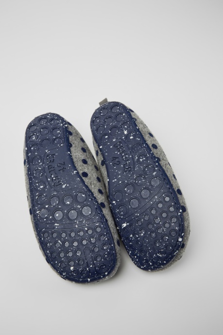 Exclusive Camper AU Wabi Gray And Blue Wool Slippers For Men