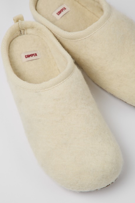 Wabi Beige Wool Slippers For Men Exclusive Camper AU