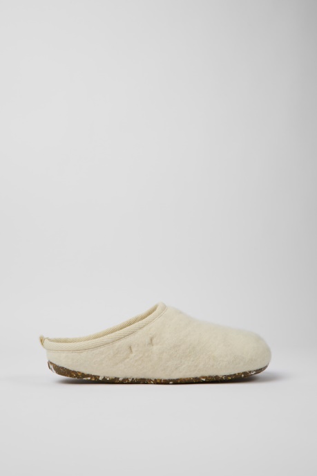 Wabi Beige Wool Slippers For Men Exclusive Camper AU