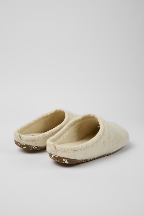 Wabi Beige Wool Slippers For Men Exclusive Camper AU
