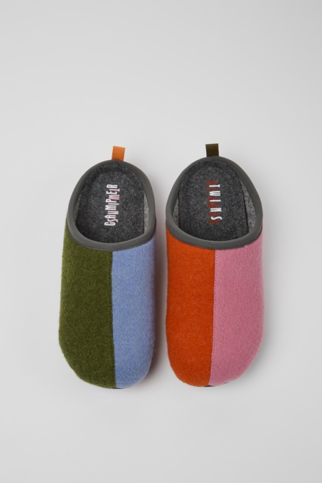 Design Twins Multicolored Wool Men's Slippers Camper AU