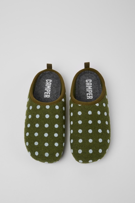 Camper AU Wabi Green And Blue Wool Men's Slippers New Arrivals