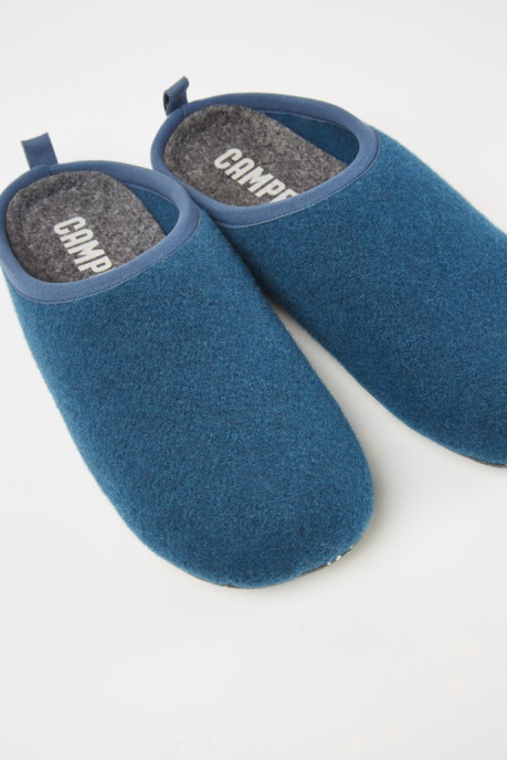Wabi Blue Wool Men's Slippers Exclusive Camper AU