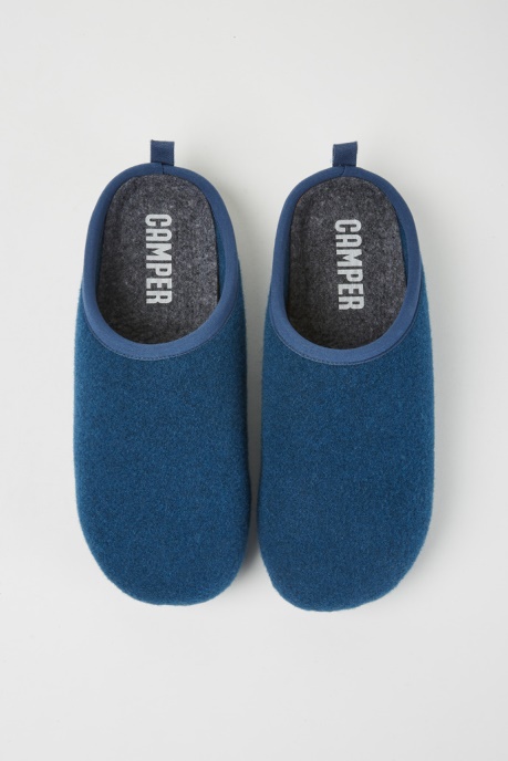 Wabi Blue Wool Men's Slippers Exclusive Camper AU