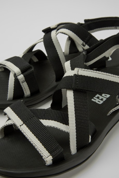 Match Black And White Recycled Pet Sandals For Men Exclusive Camper AU
