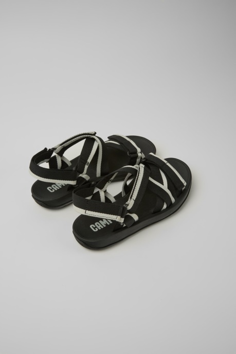 Match Black And White Recycled Pet Sandals For Men Exclusive Camper AU