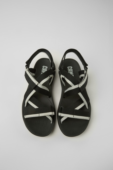 Match Black And White Recycled Pet Sandals For Men Exclusive Camper AU