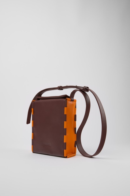 Camper AU Design Tie Bags Burgundy And Orange Crossbody Bag