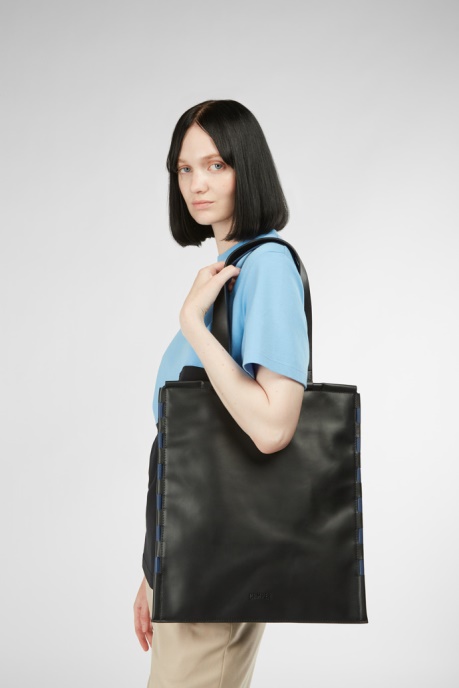 Tie Bags Blue And Black Flat Tote Bag Camper AU New Arrivals