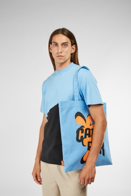 Design Conmigo Blue Orange And Black Tote Bag Camper AU