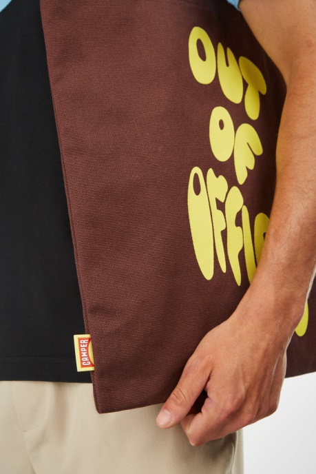 Exclusive Camper AU Conmigo Burgundy And Yellow Tote Bag