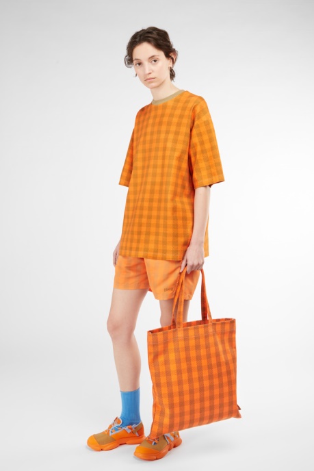 Camper AU Design Conmigo Orange And Beige Tote Bag