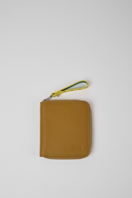 Camper AU Mosa Brown And Yellow Leather Wallet New Arrivals