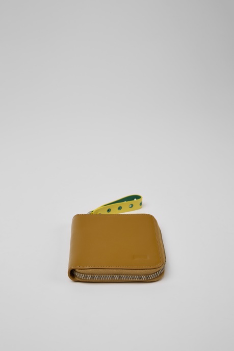 Camper AU Mosa Brown And Yellow Leather Wallet New Arrivals