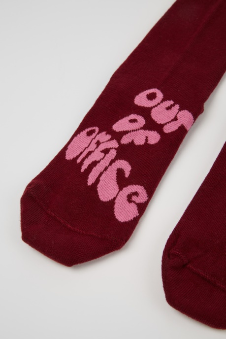 Camper AU Design Out Of Office Burgundy And Pink Fashion Socks