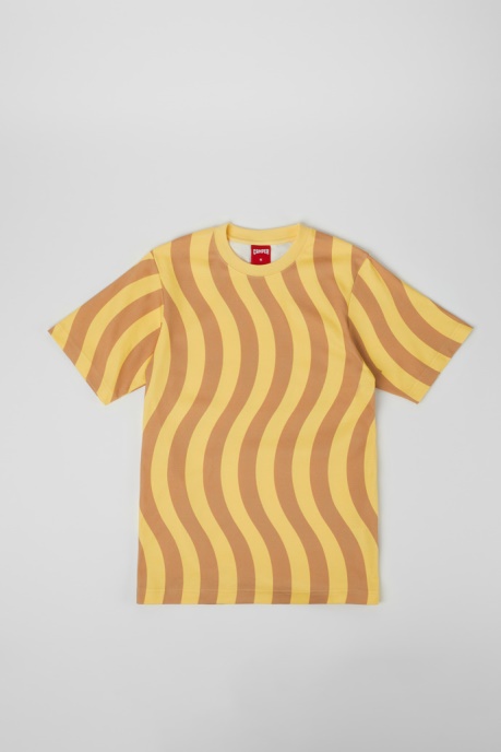 T-Shirt Beige And Yellow Organic Cotton T-Shirt Exclusive Camper AU