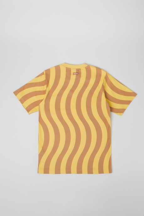T-Shirt Beige And Yellow Organic Cotton T-Shirt Exclusive Camper AU