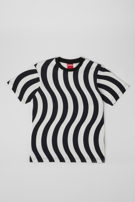 T-Shirt Black And White Organic Cotton T-Shirt Camper AU New Arrivals