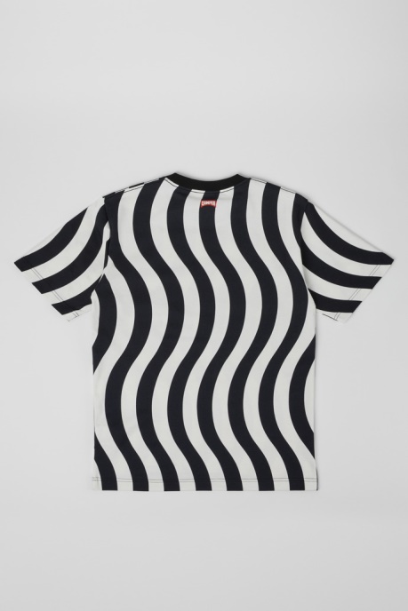 T-Shirt Black And White Organic Cotton T-Shirt Camper AU New Arrivals
