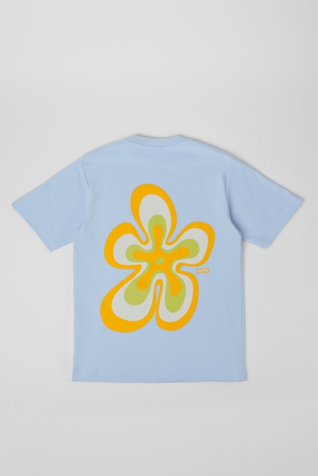 Camper AU T-Shirt Blue Organic Cotton T-Shirt New Arrivals
