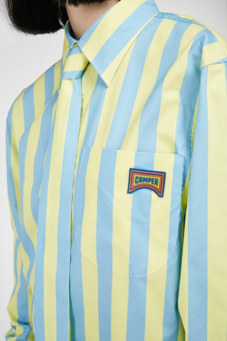 Exclusive Camper AU Shirt Blue And Yellow Striped Unisex Shirt