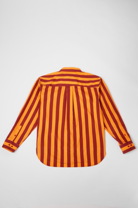 Camper AU Shirt Burgundy And Orange Striped Unisex Shirt New Arrivals