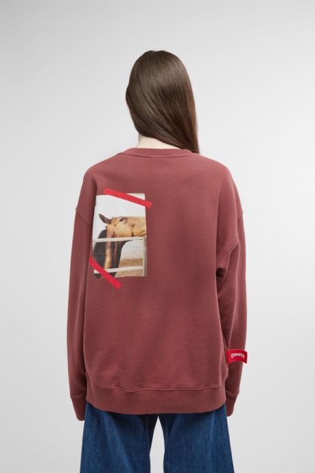 Exclusive Camper AU Sweatshirt Burgundy Sweatshirt With Horse Print
