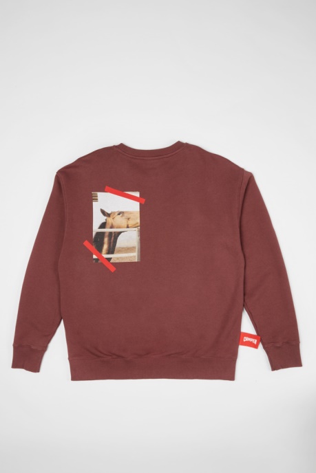 Exclusive Camper AU Sweatshirt Burgundy Sweatshirt With Horse Print