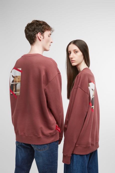 Exclusive Camper AU Sweatshirt Burgundy Sweatshirt With Horse Print