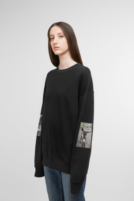 Sweatshirt Black Sweatshirt With Donkey Print Camper AU New Arrivals