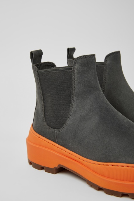 Exclusive Camper AU Brutus Trek Michelin Dark Gray And Orange Nubuck Ankle Boots For Women
