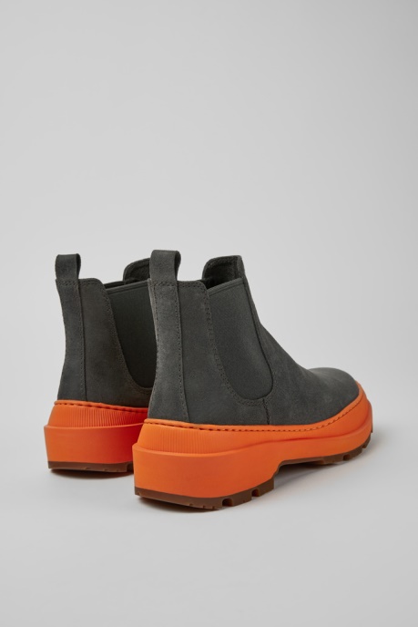 Exclusive Camper AU Brutus Trek Michelin Dark Gray And Orange Nubuck Ankle Boots For Women
