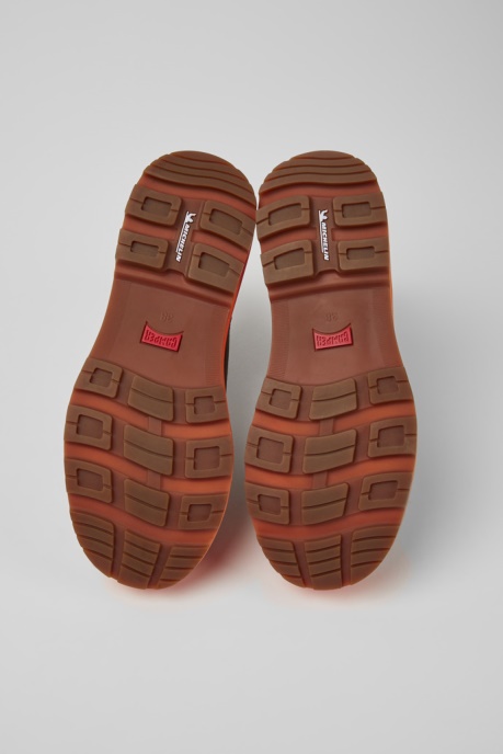 Exclusive Camper AU Brutus Trek Michelin Dark Gray And Orange Nubuck Ankle Boots For Women