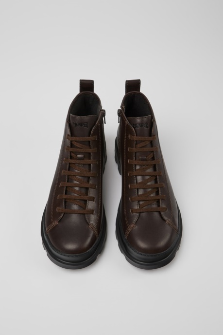 Brutus Dark Brown Leather Ankle Boots For Men Exclusive Camper AU