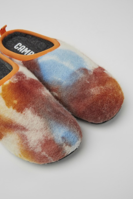 Wabi Orange And Blue Recycled Wool Slippers For Men Exclusive Camper AU