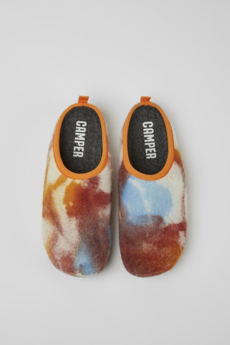 Wabi Orange And Blue Recycled Wool Slippers For Men Exclusive Camper AU