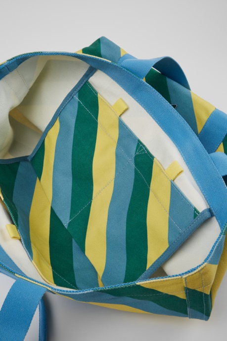 Camper AU Ado Yellow Blue And Green Recycled Cotton Tote Bag New Arrivals