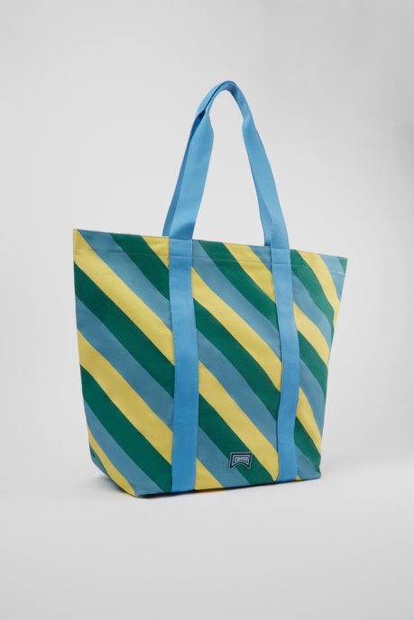 Camper AU Ado Yellow Blue And Green Recycled Cotton Tote Bag New Arrivals