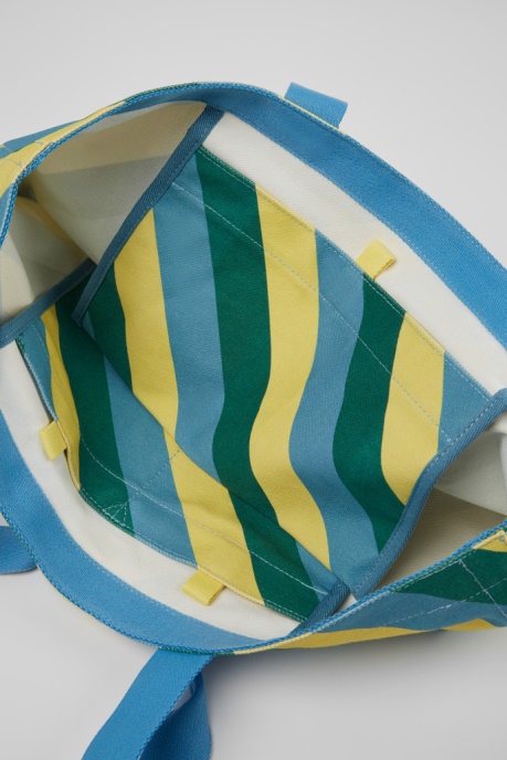 Camper AU Ado Yellow Blue And Green Recycled Cotton Tote Bag New Arrivals
