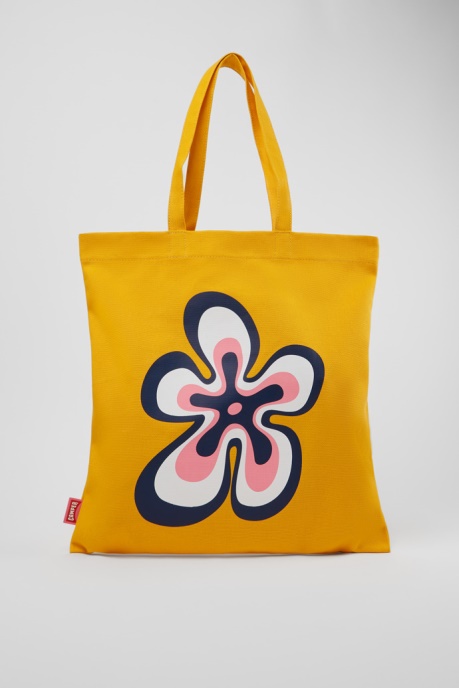Camper AU Conmigo Orange Recycled Cotton Tote Bag New Arrivals