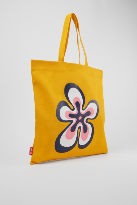 Camper AU Conmigo Orange Recycled Cotton Tote Bag New Arrivals