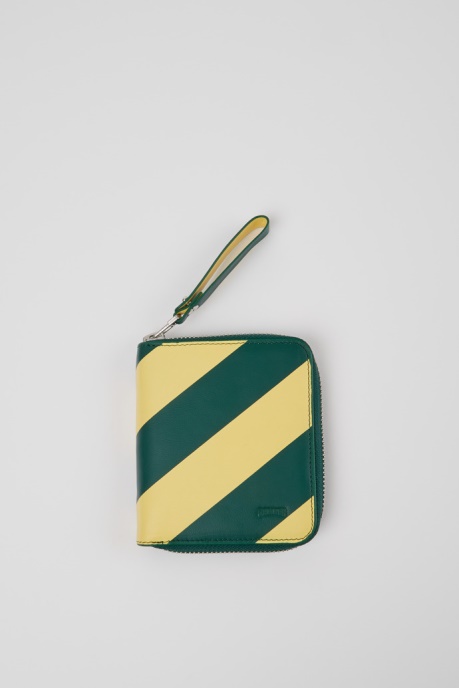 Design Mosa Green And Yellow Leather Wallet Camper AU