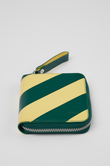 Design Mosa Green And Yellow Leather Wallet Camper AU