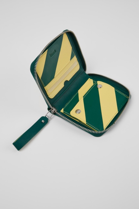 Design Mosa Green And Yellow Leather Wallet Camper AU