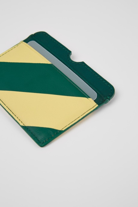 Mosa Green And Yellow Leather Card Case Exclusive Camper AU