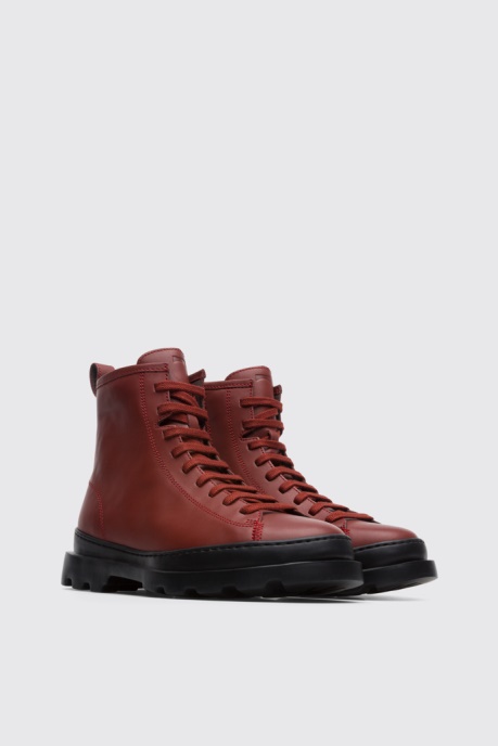 Camper AU Design Brutus Red-Brown Medium Lace Boot For Women