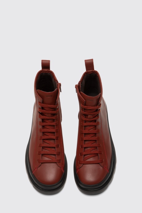 Camper AU Design Brutus Red-Brown Medium Lace Boot For Women