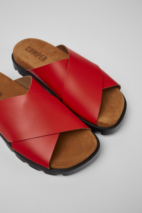 Exclusive Camper AU Brutus Sandal Red Leather Sandals For Women