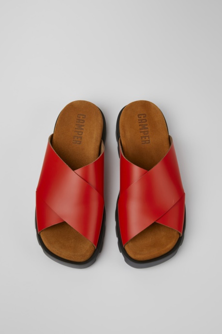 Exclusive Camper AU Brutus Sandal Red Leather Sandals For Women
