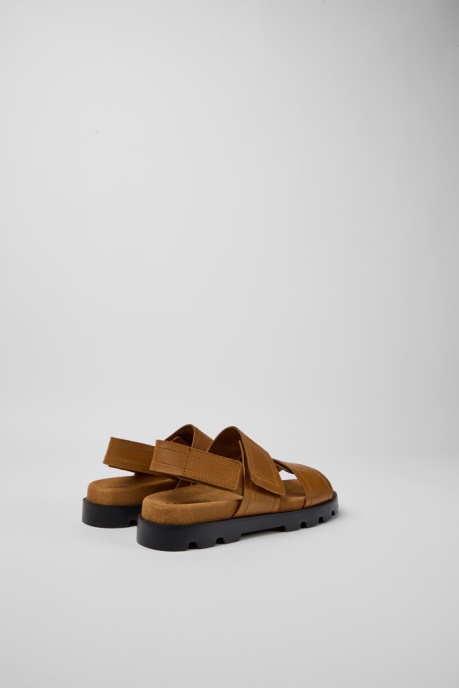 Camper AU Design Brutus Sandal Brown Leather Sandals For Women